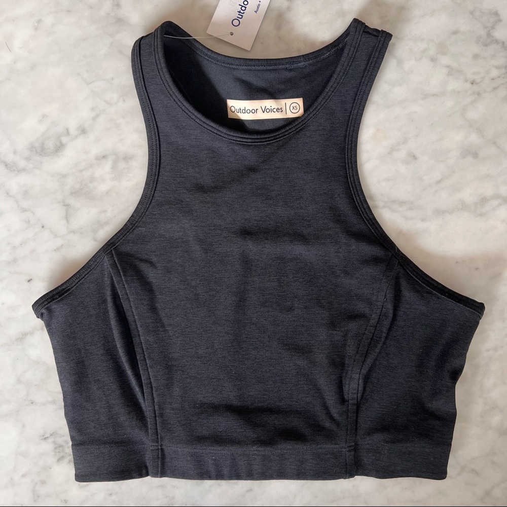 Outdoor Voices Athena Crop Charcoal NWT